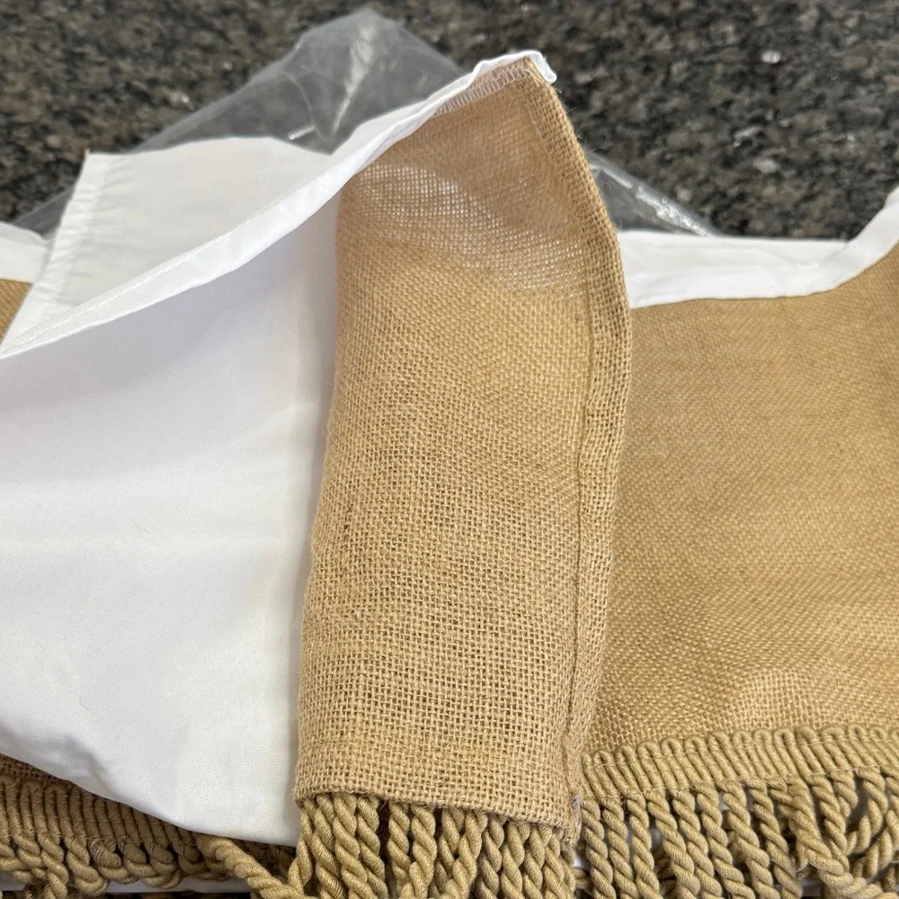 Jute Bohemian Full size bed skirt NEW
